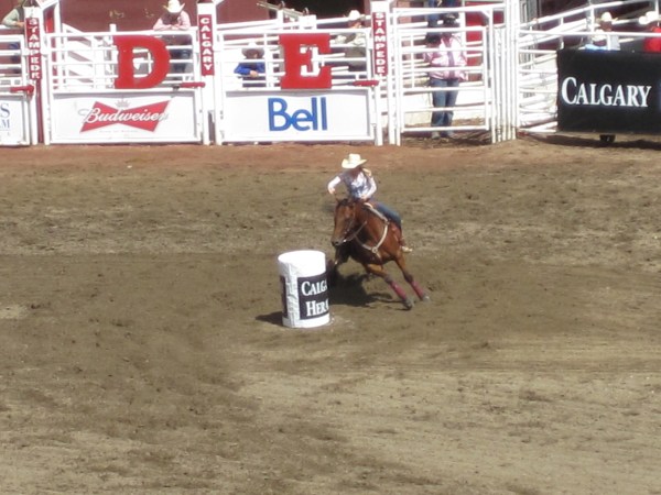 Barrel racing at the Stampede Barrel racing at the Stampede